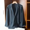 Cárdigan para hombre de manga corta, traje exterior, cárdigan, suéter de punto, otoño 16, estambre, lana pura