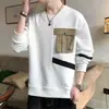 Camiseta de Manga Larga para Hombre de Primavera y Otoño, Capa Base, Sudadera Pulóver Casual de Moda