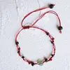 Pulsera de Pareja Estilo Chino Cristal Trenzado con Nudos Pulsera de Cuentas Accesorios Simple Ajustable Versátil Retro Hebilla de Seguridad