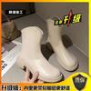 Botas Martin para mulheres 2023 outono e inverno Nova Cabeça de Manga Estilo Britânico Estilo Francês Botas Curtas Botas Curtas Chelsea Brancas