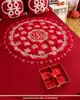 Alfombra de Bendición de Boda Bordada con la Palabra "Fu" para Cien Bendiciones, un Nacimiento Temprano de un Niño Precioso, la Prensa de la Cama de la Novia, una Colección Completa de Artículos de Preparación para la Boda para la Mujer