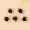 Venta al por mayor del fabricante Doble capa Flor Punto Diamante Multicolor Forma de Girasol Pedrería Zapatos y Sombreros Accesorios de Ropa Joyería Hecha a Mano Accesorios