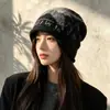 Gorro de Punto Retro Americano con Estrella y Letra, Holgado, para Hombres y Mujeres, Otoño e Invierno, Adelgazante de Rostro, Gorro para Clima Frío, Cubre-cabeza, Protección para los Oídos, Gorro Caliente