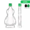 Botella de Vidrio Transparente con Flor Roja para Aceite Esencial, Botella de Aceite de Masaje de 3-50ml, Botella Vacía para Relleno de Aceite Activo para el Hogar