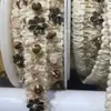 Em estoque Novo Vintage Chanel Pedra de Miçanga Fita de Algodão e Linho Acessórios de Renda Feitos à Mão DIY Gola de Camisa