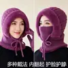 Gorro con capucha de una pieza de invierno para mujer para madres de mediana edad y mayores, forro grueso de forro polar para abrigar, gorro de lana para ciclismo, polaina cortavientos para el cuello, gorro de punto