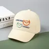 Gorra de béisbol para niños con bordado, gorro de bebé estilo coreano para niños y niñas, fina para el sol de verano con diseño de cara sonriente