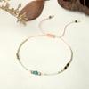 Pulsera Bohemia de Cuentas de Arroz de Piedra Semipreciosa Colorida con Cuentas Piedra de la Suerte Pareja Cuerda de Mano Pulsera Pequeña para Mujer