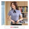 Camisa Rayada Blanca Diseño para Mujer Nicho Verano 2023 Satén de Acetato Estilizada Camisa de Manga Corta Top