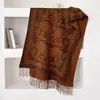 Lenço Dupla Face Estampa Paisley Estilo Étnico Retrô para Mulheres Quente Outono/Inverno Design de Nicho Franjas Grande Xale Atacado