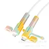 Cubierta Protectora para Cable de Datos, Cubierta de Silicona Antirotura, Hebilla Protectora para Enrollar, Dispositivo Protector contra Mordeduras de Cable, Cubierta Protectora para Conector