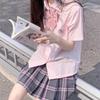 Camisa jk de manga média e curta uniforme bordado terno estilo universitário original cor branca de verão uniforme de aula de estudante uniforme escolar