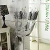 Deseo Transfronterizo Amazon Aliexpress Popular Tinta Flor Redonda Impresión de Malla Dormitorio Exportación Redonda Malla Impresa Cortina Gasa