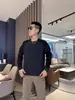 Camiseta de Retazos Raglán de Manga Larga Estilo Retro Americano para Hombre, Ropa de Otoño, Cuello Redondo de Color Contrastante, Camiseta Base de Jersey