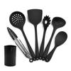 Espátula de silicone resistente a altas temperaturas espátula antiaderente panela escorredor colher de sopa espátula de cozinha utensílios de cozinha domésticos conjunto completo
