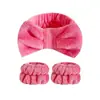 Diadema para Lavado Facial de Gran Venta Transfronteriza con Moño, Multicolor, Suave, Set de Pulseras Impermeables