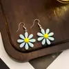 Aretes Geométricos Azul Klein Aguja de Plata para Mujer, Aretes Pequeños Irregulares, Temperamento, Moda, Aretes de Alta Gama al Por Mayor
