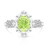 Anel Bud Flor de Gelo Colorido de Pedra Preciosa Mais Vendido em Live-Stream, Anel de Joia de Diamante de Alto Carbono Deslumbrante, Dropshipping Transfronteiriço