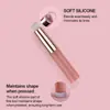 Pincel de Labios Redondo Pequeño Transfronterizo con Tapa, Lápiz Labial Portátil, Brillo de Labios, Pincel para Rubor Corrector, Pincel de Silicona Multifuncional para Labios
