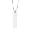 Collar Minimalista de Tira Larga de Acero Inoxidable con Grabado Láser, Cadena para Clavícula Estilo Fresco Unisex, Colgante de Acero de Titanio para Pareja