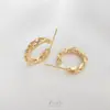 Aretes de Aro de Cadena Trenzada con Conservación de Color Rellenos de Oro de 14K Hechos a Mano Aretes de Tuerca DIY Moda Aretes Elegantes Accesorios de Joyería Materiales