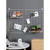 Panel de Malla de Hierro Rejilla Estante de Almacenamiento Cesta Colgante Bandeja Accesorios para Pared de Fotos Almacenamiento de Supermercado Estante de Almacenamiento de Hierro Forjado Decoración Uso en el Hogar