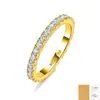 Anel Completo de Moissanite em Prata de Lei S925, Anel de Banda Completo de Moissanite para Mulheres, Feito Inteiramente de Prata 925, Anéis Empilháveis Transfronteiriços Atacado