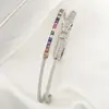 Distrito de Lu Moda Europeia e Americana Luxo Leve Zircônia Leopardo Geométrico Abertura Pulseira Feminina INS Nicho Alta Qualidade Hip Hop Pulseira