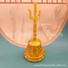 Sino de Cobre Artesanal Antigo Sino Yin Yang Mestre de Feng Shui Sino Taoísta Sino de Cobre de Três Pontas Latão Ritualístico Três Sinos Claros