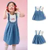 Balabala Ropa Infantil para Niños Traje de Manga Corta para Niños Falda con Tirantes para Niñas Conjunto de Dos Piezas Verano 2025 Nuevo Dulce Bordado