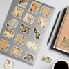 50 Pegatinas Retro de Texto Quemado para Decorar Teléfonos Móviles DIY Cuaderno de Mano Taza de Agua Impermeable PVC Pegatinas Impermeables Transfronterizas