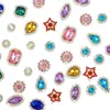 50 peças mistas de girassol transfronteiriças, flor de camada dupla, costurada à mão com strass, strass de garra de camada dupla, materiais DIY para acessórios de cabelo, acessórios para sapatos