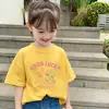 Camisetas da Moda com Manga Curta para Meninas, Camisetas 100% Algodão, Novo Estilo 2026, Estilosas, Versáteis, Tops Casuais para Crianças de Meia-Idade e Grandes