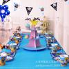 Tema Azul Pirata Fiesta de Cumpleaños para Niños Niños Platos de Papel Impresos Desechables Plato para Pastel Plato para Cena Paquete de 8
