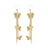 Pendientes elegantes con borlas de mariposa en oro auténtico de 18 quilates, diseño de nicho, de alta gama, nuevos y modernos, ligeros y de lujo, estilo vintage.