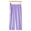 Pantalones Capri Tejidos de Primavera para Mujer de Verano para Mediana Edad y Mayores Pantalones Mom Estampados Pantalones Casuales para el Hogar para Personas Mayores