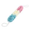 Venta al por mayor de fábrica, tira de baño de malla fina grande de 70 g, tira extraíble de color, bola de baño de doble pieza, bola de baño larga