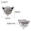1 Xizang prata animal lobo cabeça leão cabeça leopardo liga contas furo grande acessórios de joalheria contas de transferência pulseira DIY