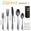 Traje transfronterizo/40/60 piezas patrón popular hotel acero inoxidable vajilla vajilla occidental cuchillo para bistec, tenedor y cuchara caja de regalo