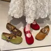 Zapatos Mary Jane Planos de Gamuza con Velcro para Mujer, Novedad Verano 2026 Versátiles de Punta Cuadrada Planos de Moda tipo Ballet
