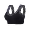 Sujetador deportivo tipo tubo con encaje, espalda en U grande, sin costuras, cruzado, con base de sujetador, ropa interior ligera anti-correr para mujer