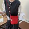 2025 Nuevo Bolso Bandolera de Verano para Mujer Tejido Bolso para Teléfono Móvil Cartera Hombro Bandolera Bolso Pequeño Color Puro Moderno y Simple