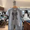 Camiseta de Manga Corta de Nicho para Mujer 2026 Primavera/Verano Nuevo Estilo para Bajitas Lazo Hombro Normal Negro Corto Bonita Pequeña Prenda