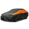 Especial para chaqueta de coche de combinación de colores transfronteriza 190T de dos colores cubierta de coche negro naranja impermeable cubierta de coche de combinación de colores