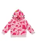 Moletom com zíper e capuz infantil para primavera e outono, camuflado, design de tubarão de desenho animado, cardigã casual para meninos e meninas