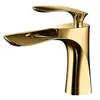 Grifo de Agua Caliente y Fría de Cobre Estilo Nórdico, Color Dorado, para Lavabo de Baño, de un Solo Agujero, Uso Doméstico