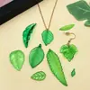 Hoja de Arce Perforada Simulada Chapada en Color Hoja Verde Hoja de Uva Acrílico Transparente Accesorios Pulsera Decorativa DIY Hecha a Mano Cuentas
