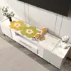 Alfombrilla de mesa transparente para mueble de TV, sensación de lujo ligero y alta gama, mantel largo, cubierta de PVC para zapatero, alfombrilla protectora para encimera de aparador de comedor