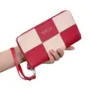 Cartera Larga Estilo Coreano con Cremallera Única para Mujer, Gran Capacidad Extra, Billetera para Monedas Cosida, Bolso para Teléfono Móvil, Bolso Versátil de Moda para Niñas