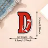 Parches de Tela de Colores Rojos con 26 Letras del Alfabeto Inglés y Números, Estilo Béisbol Americano, Parches Decorativos para Planchar DIY